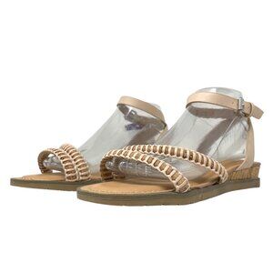 DV by Dolce Vita Fulton Womens 8 Beige Woven Ankle Strap Cork Wedge Sandals